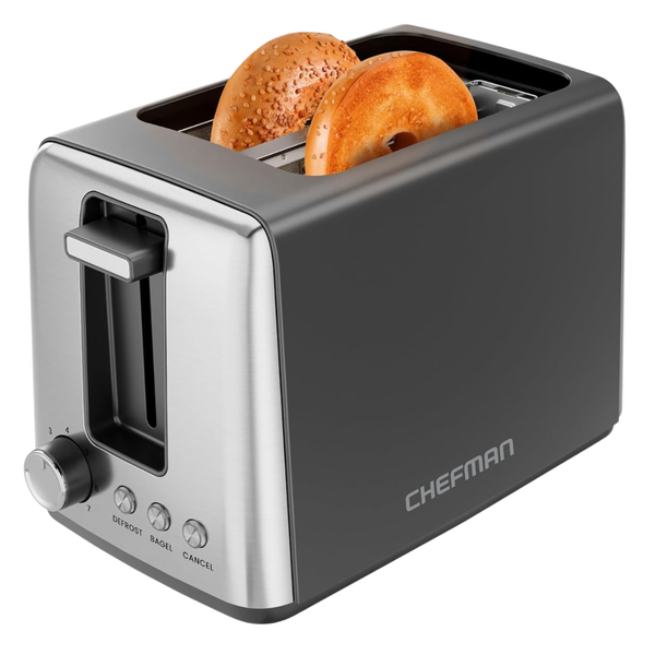 Chefman 2 Slice 7 Shade Settings Small Toaster W/ Removable Crumb Tray