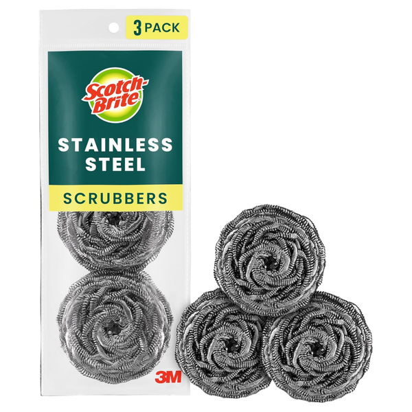 6-Count (2pk x 3ct) Scotch-Brite Stainless Steel Scrubbers