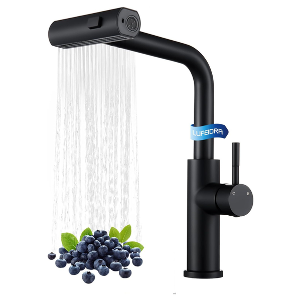 Waterfall Single Handle Sink Faucets W/ Pull Down Sprayer