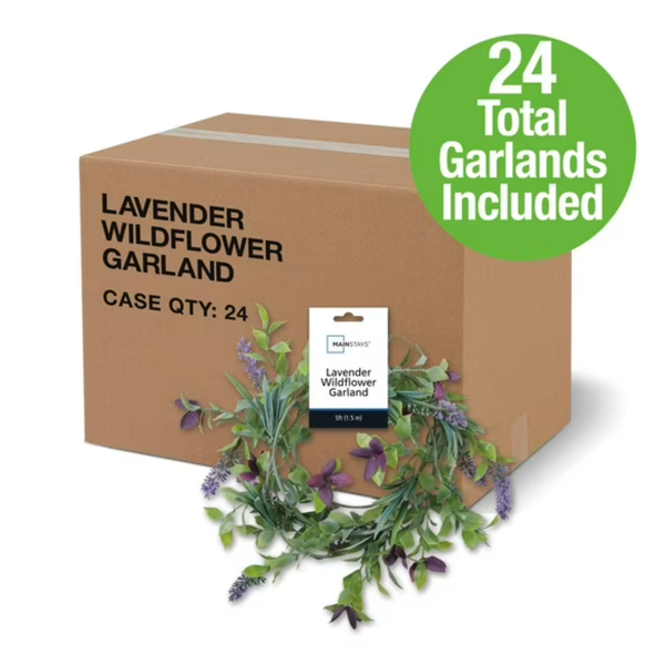 24-Pack Mainstays 5' Artificial Lavender Wildflower Garlands