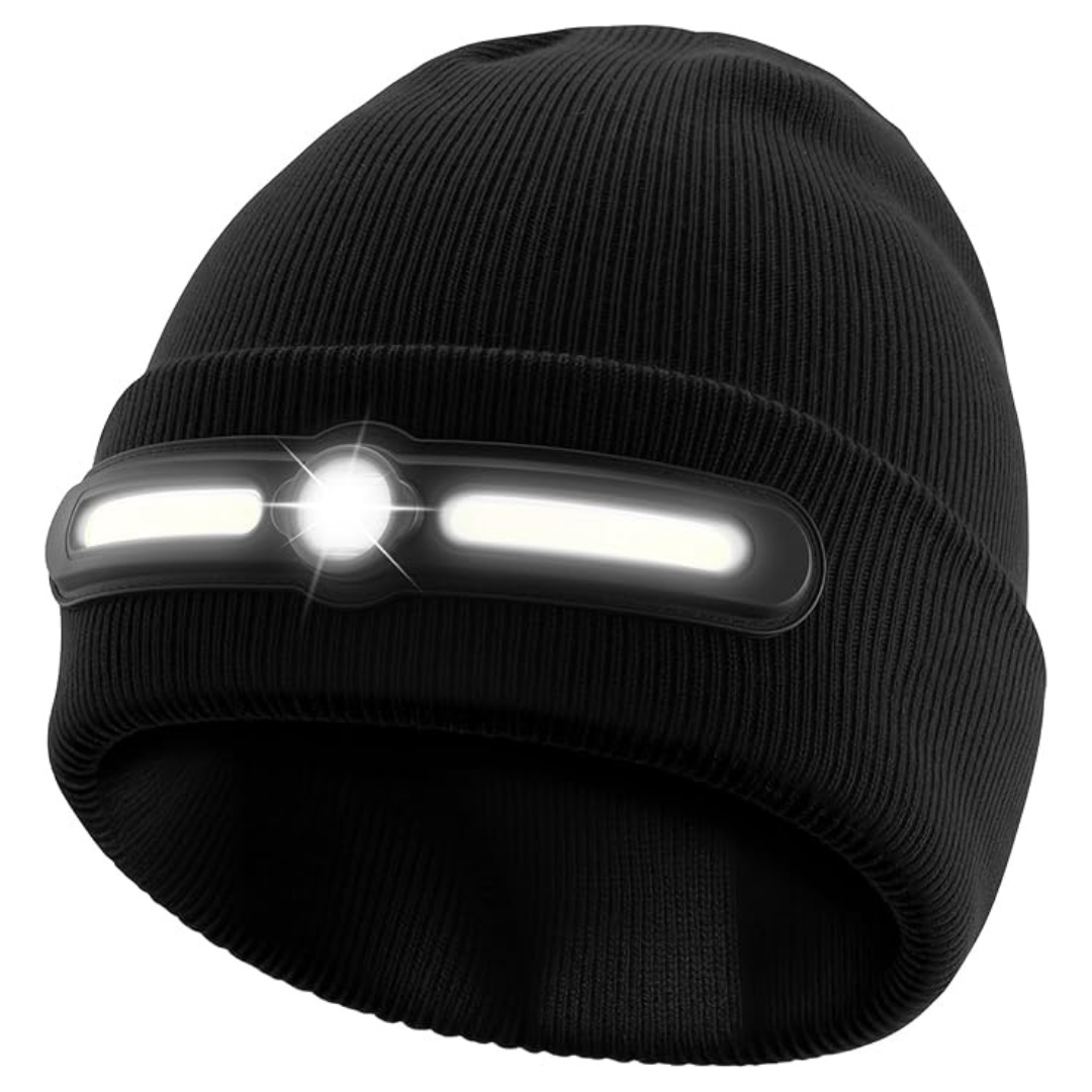 USB Rechargeable LED Light Beanie W/ 4 Lighting Modes