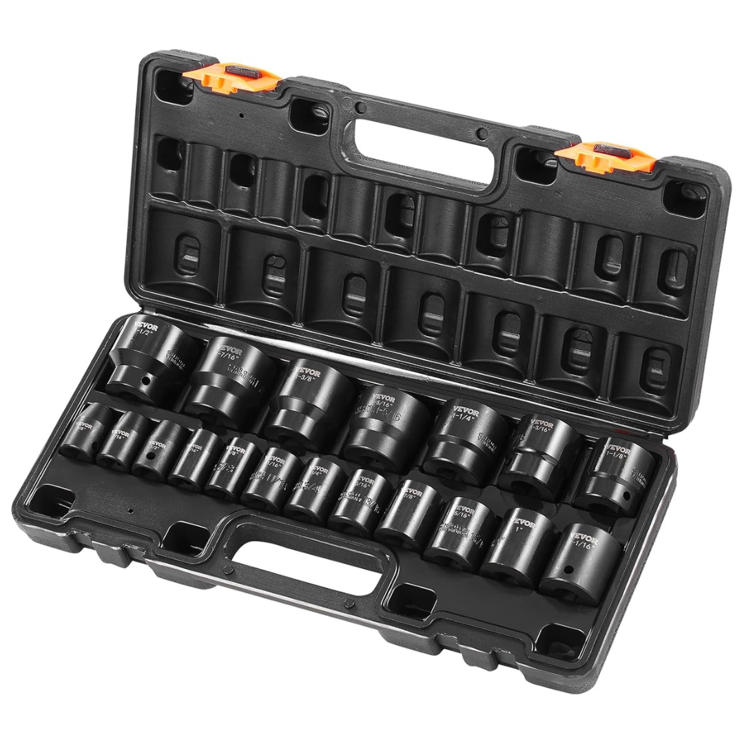 19-Piece Vevor 1/2'' Impact Drive Socket Set