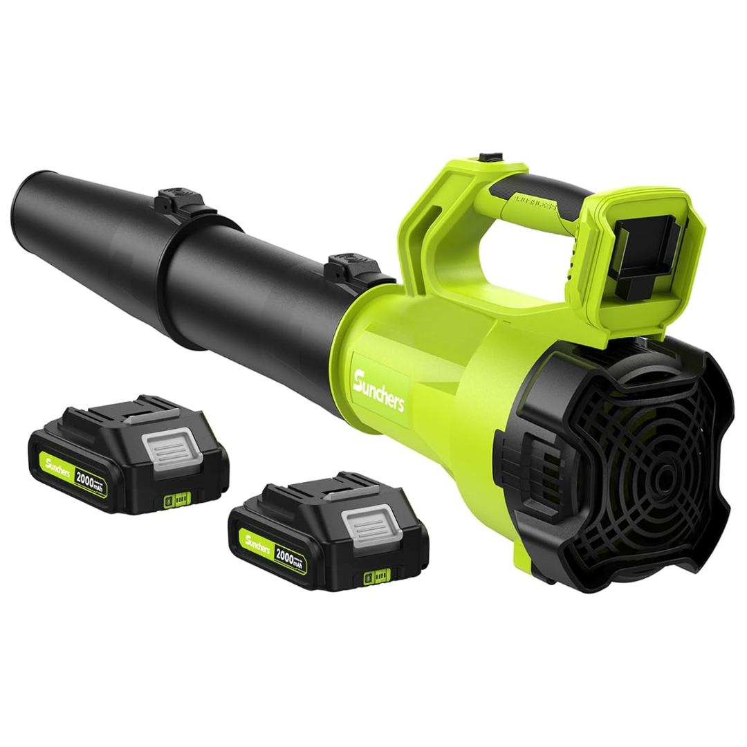 Sunchers Portable Cordless Electric Leaf Blower W/ 2 Batteries & Charger