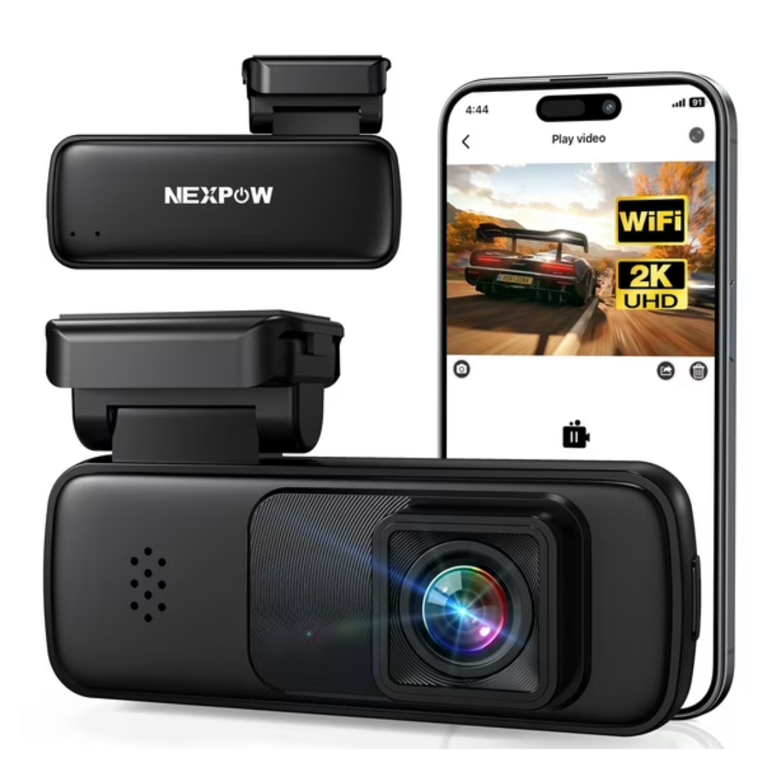 NEXPOW 2K Wifi Front Dash Cam With Voice Control