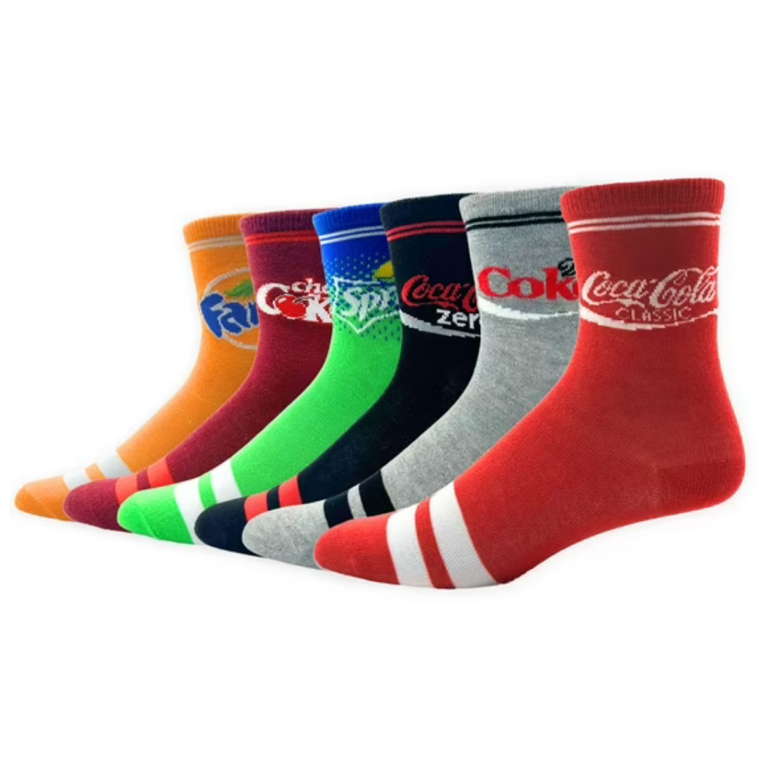 Coca-Cola 6-Pair Crew Socks Can Gift Box