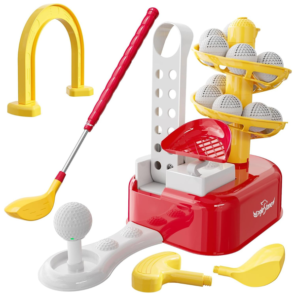 Kids Golf Set with Foot Pedal Launcher (2 color options)