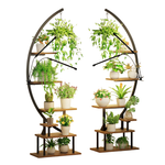2-Pack Greenstell 7-Tier Plant Stand with Grow Light
