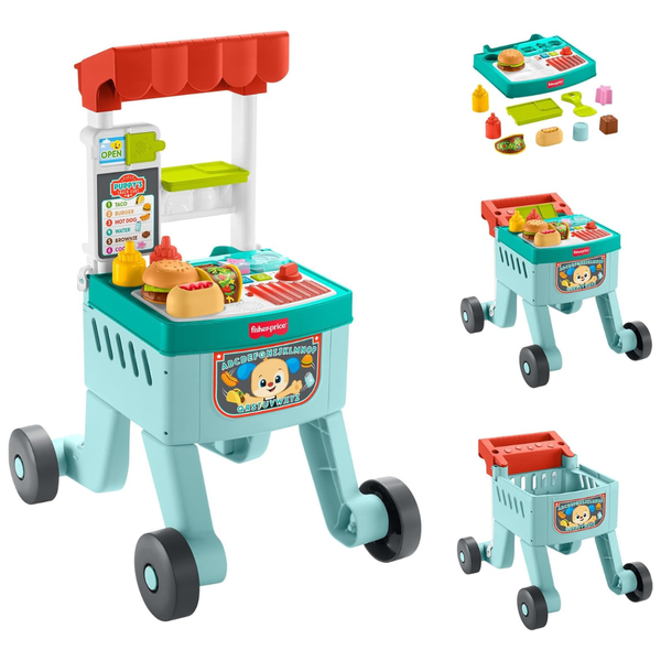 Fisher-Price Baby Push Toy 4-in-1 Snack Cart Walker
