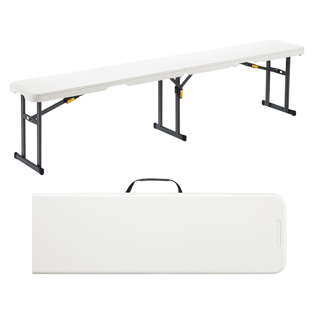 FanttikOutdoor Portable 6ft Plastic Folding Bench