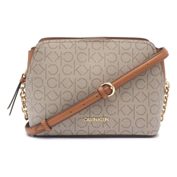 Calvin Klein Women's Hailey Signature Triple Compartment Chain Crossbody