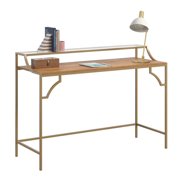 Sauder International Lux Metal & Wood Writing Desk
