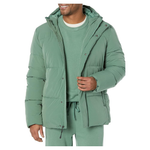 Amazon Essentials Men's Recycled Polyester Mid-Length Hooded Puffer