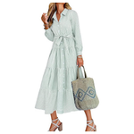 Womens Striped Plaid Button Down Shirt Dress (Various)