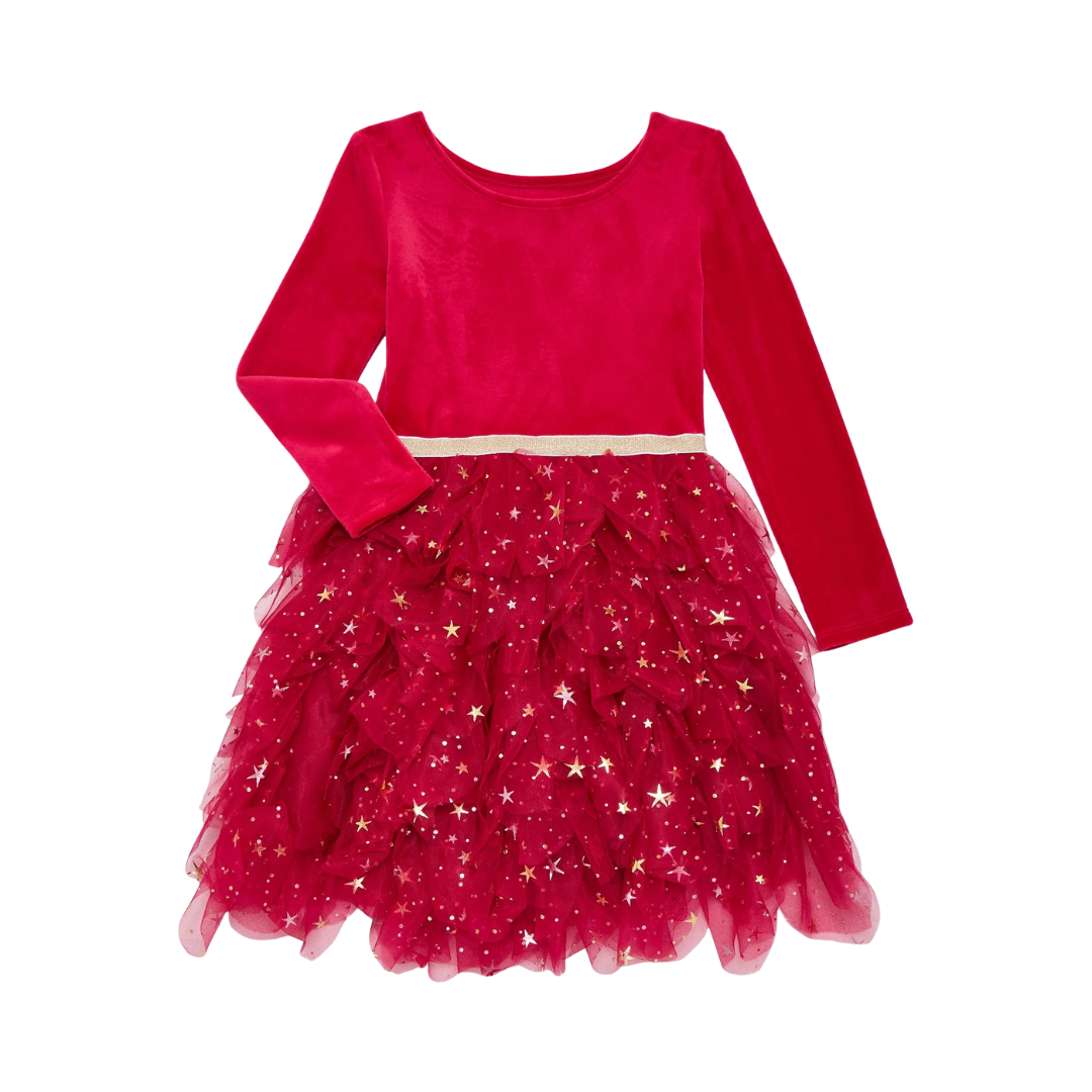 Dreaming Of Lucy Toddler Girls Velvet Glitter Tutu Dress