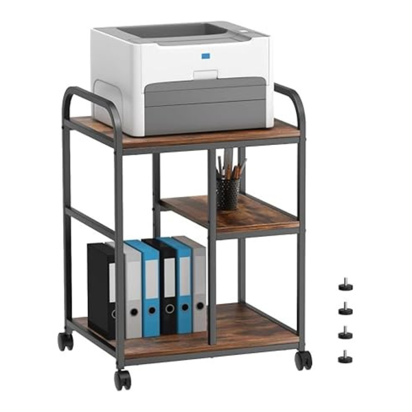 Kdsom Adjustable Storage Shelves Mobile Printer Stand Table
