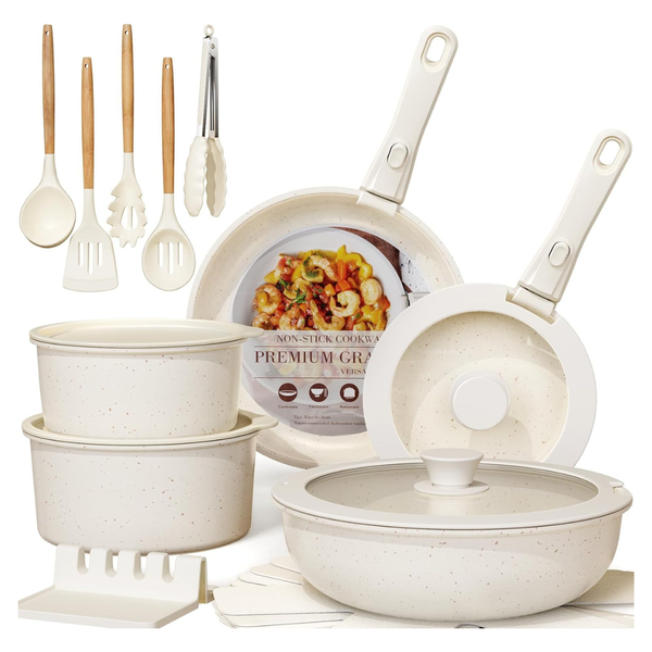 21-Piece Astercook Ceramic Non-stick Cookware Pots And Pans Set