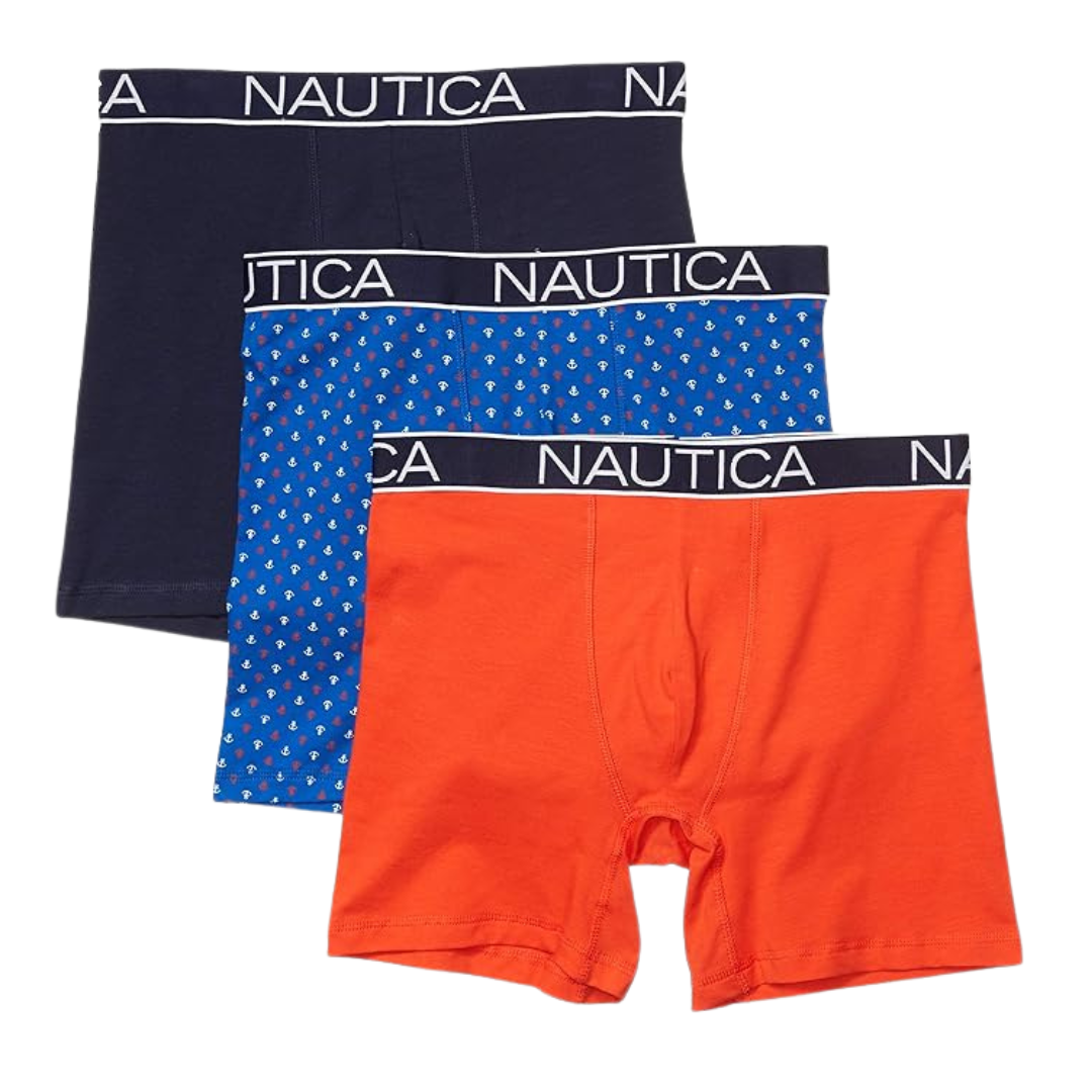 Nautica Men's 3-Pack Classic Underwear Cotton Stretch Boxer Brief