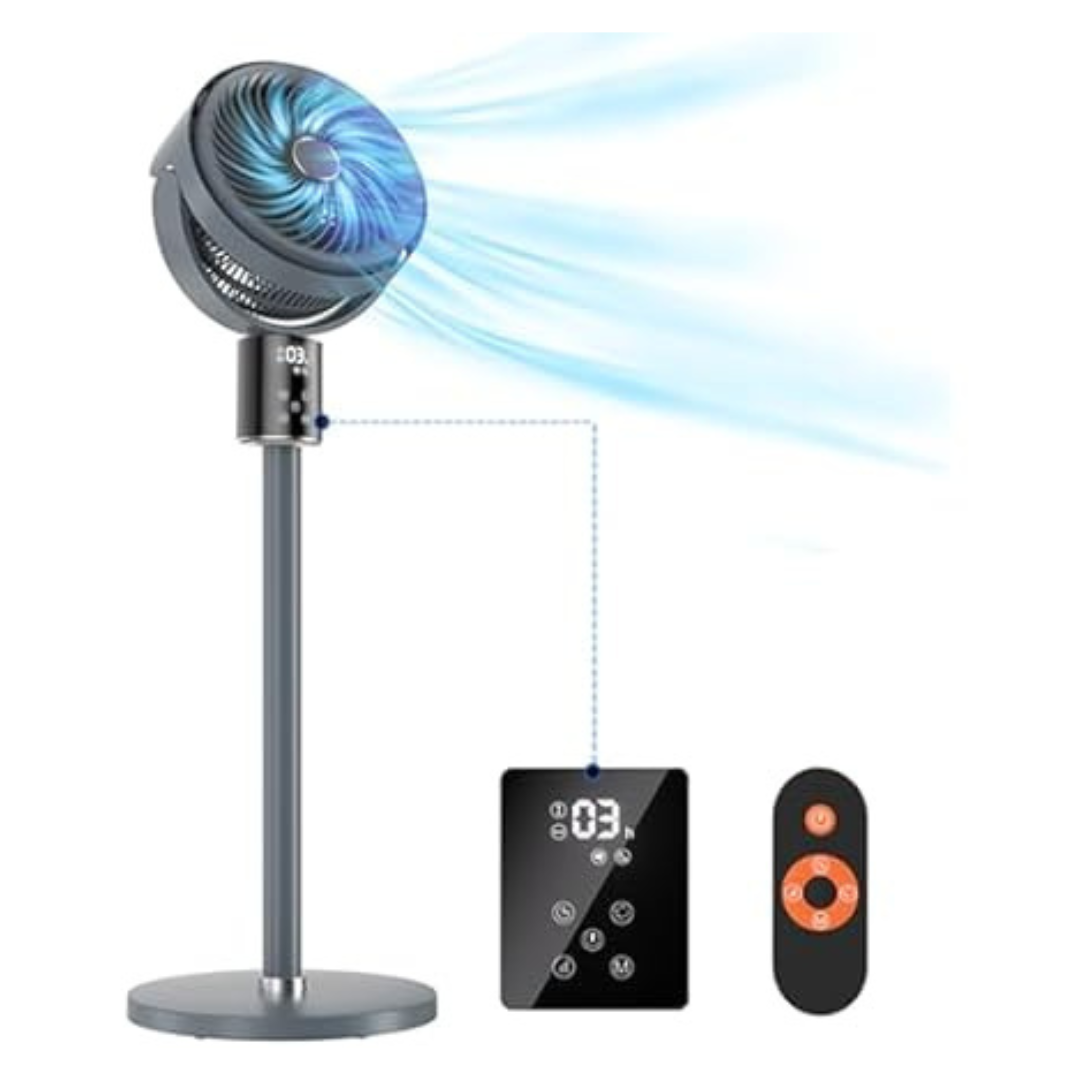 100FT CirculAir Oscillating Standing Fan With Touch And Remote Control