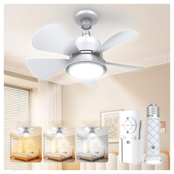 3 Colors 1000 Lumens Ceiling Fan With Lights And Remote
