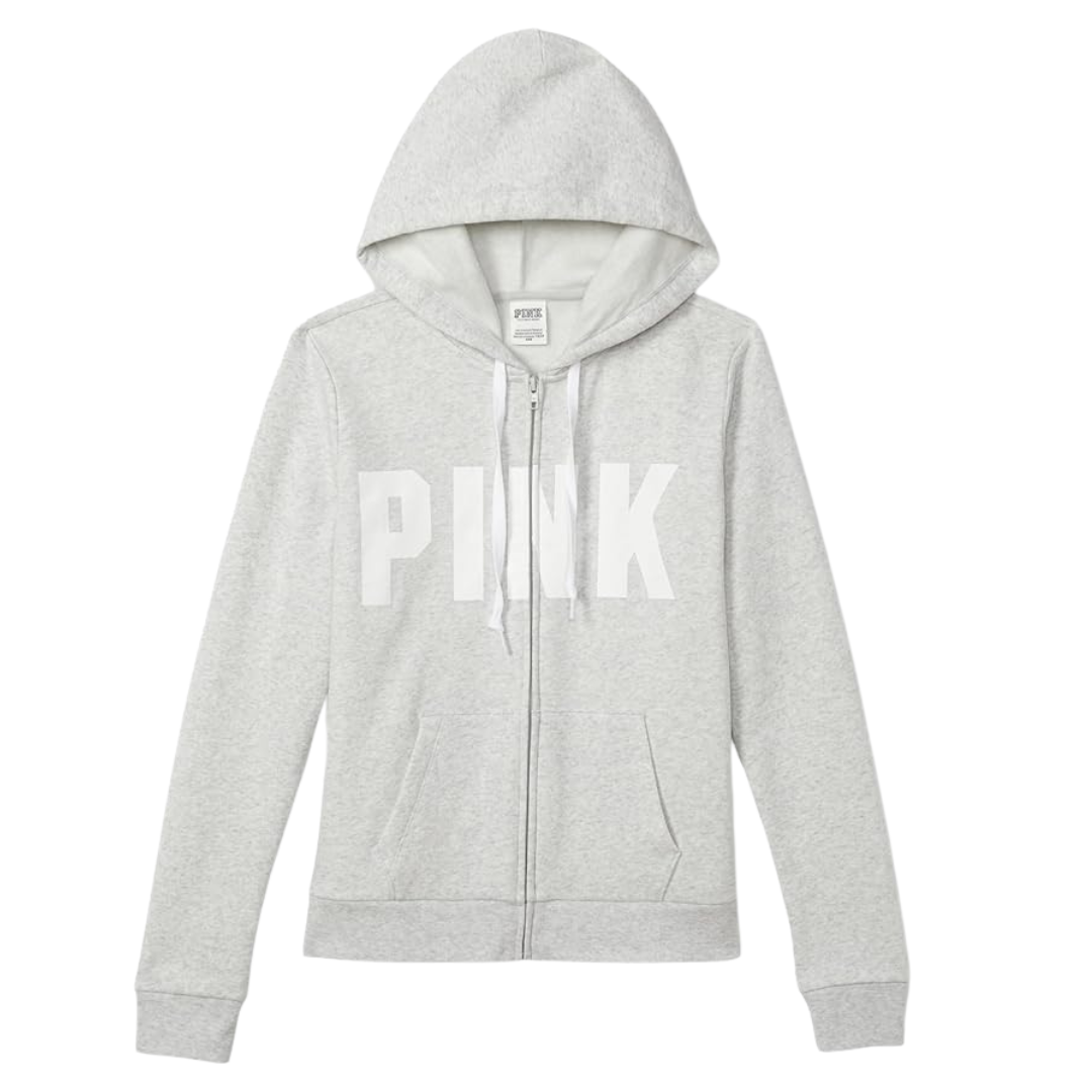 Victoria's Secret Women's PINK Logo Full Zip-up Sweatshirt (2 Colors)