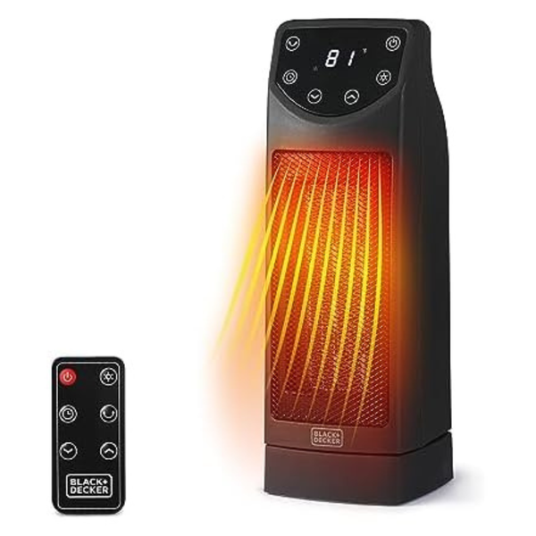 Black & Decker 1500W Portable Oscillating Ceramic Space Heater W/ Remote