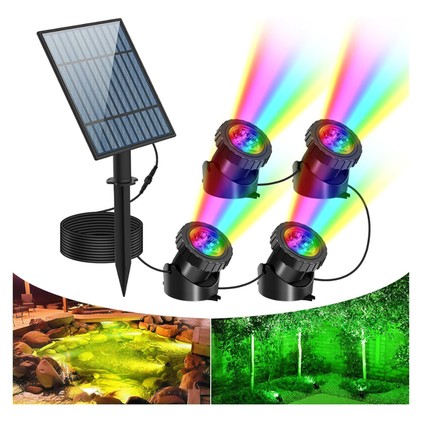 T-SUN 4-in-1 RGB Solar Color Changing Pond Lights