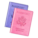 2-Pack Leather Passport Holder Cover Wallet Case