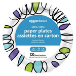 120 Count Amazon Basics 8.62" Disposable Ultra Paper Plates