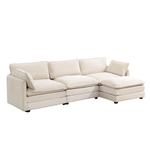 112" 4 Seat Modular Sectional Sofa With Ottoman