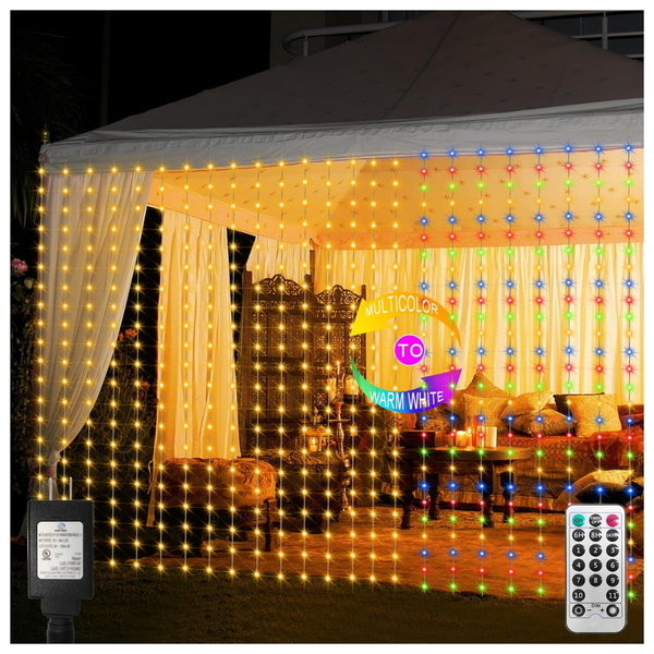20Ft x 10Ft 600 LED Dual Color Curtain Lights