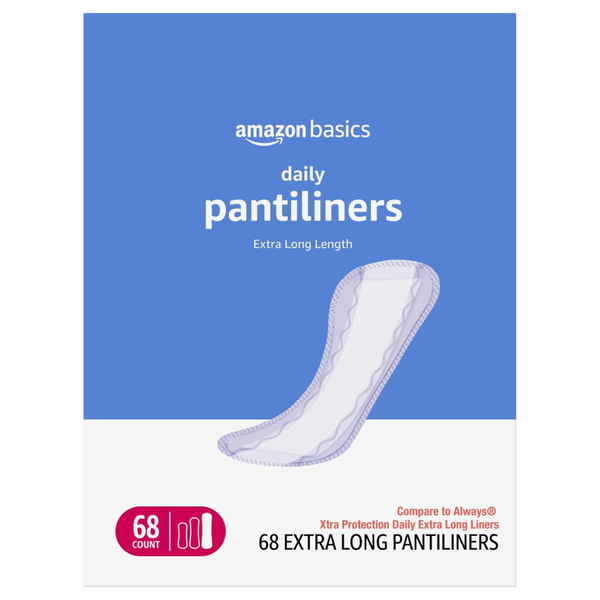 68-Count Amazon Basics Women's Daily Pantiliner Extra Long Length Pads