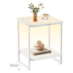 2-Tier Modern Nightstand Side Table With LED Lights