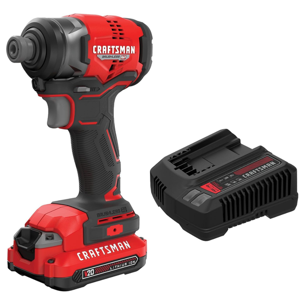 Craftsman V20 1/4" Cordless Impact Driver Kit With Battery And Charger