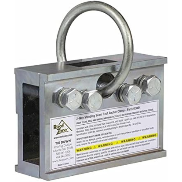 Tie Down Two Way Standing Seam Roof Anchor