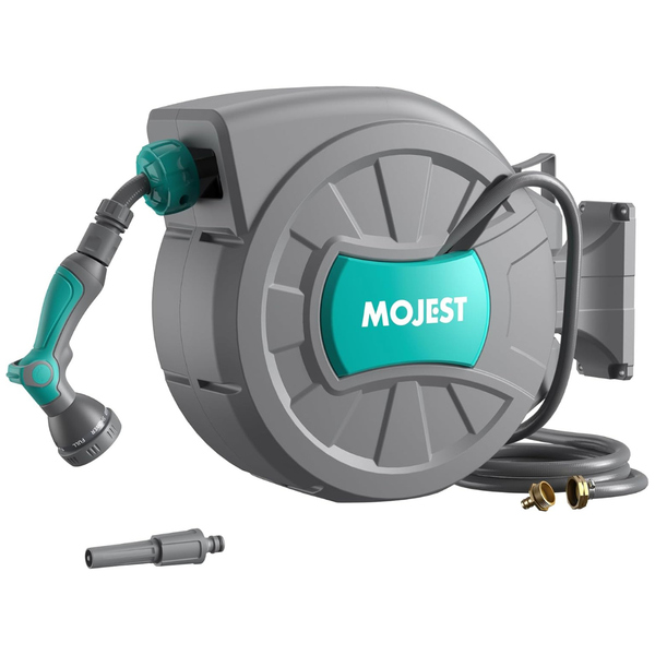 Mojest 1/2" x 100 Ft Wall Mounted Retractable Garden Hose Reel