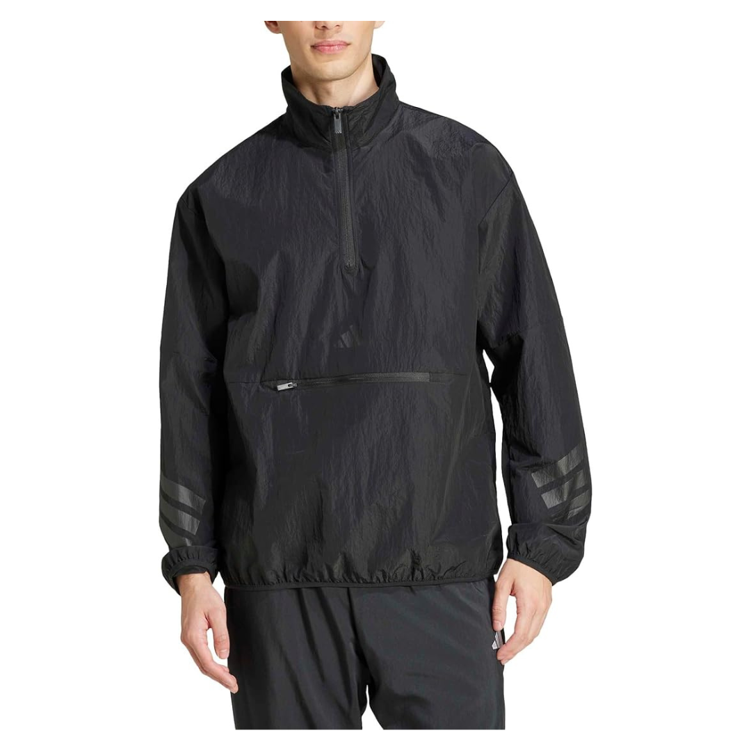 Adidas Men's Future Icon 3-Stripes Woven Half-Zip Sportswear Sweatshirt