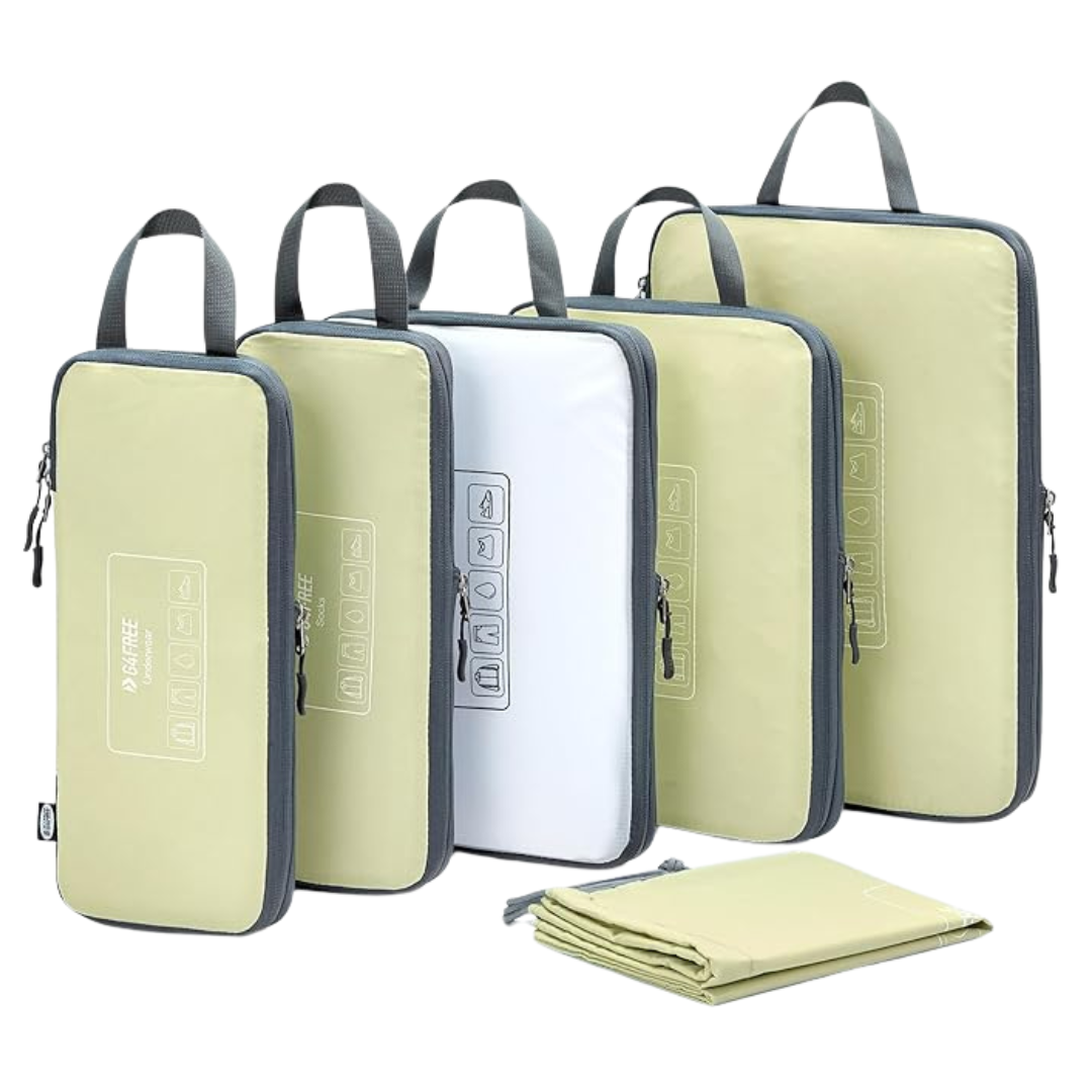 6 Set Lightweight Compression Packing Cubes, 3 Sizes