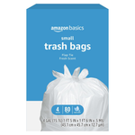 80-Count Amazon Basics 4 Gallon Trash Bags