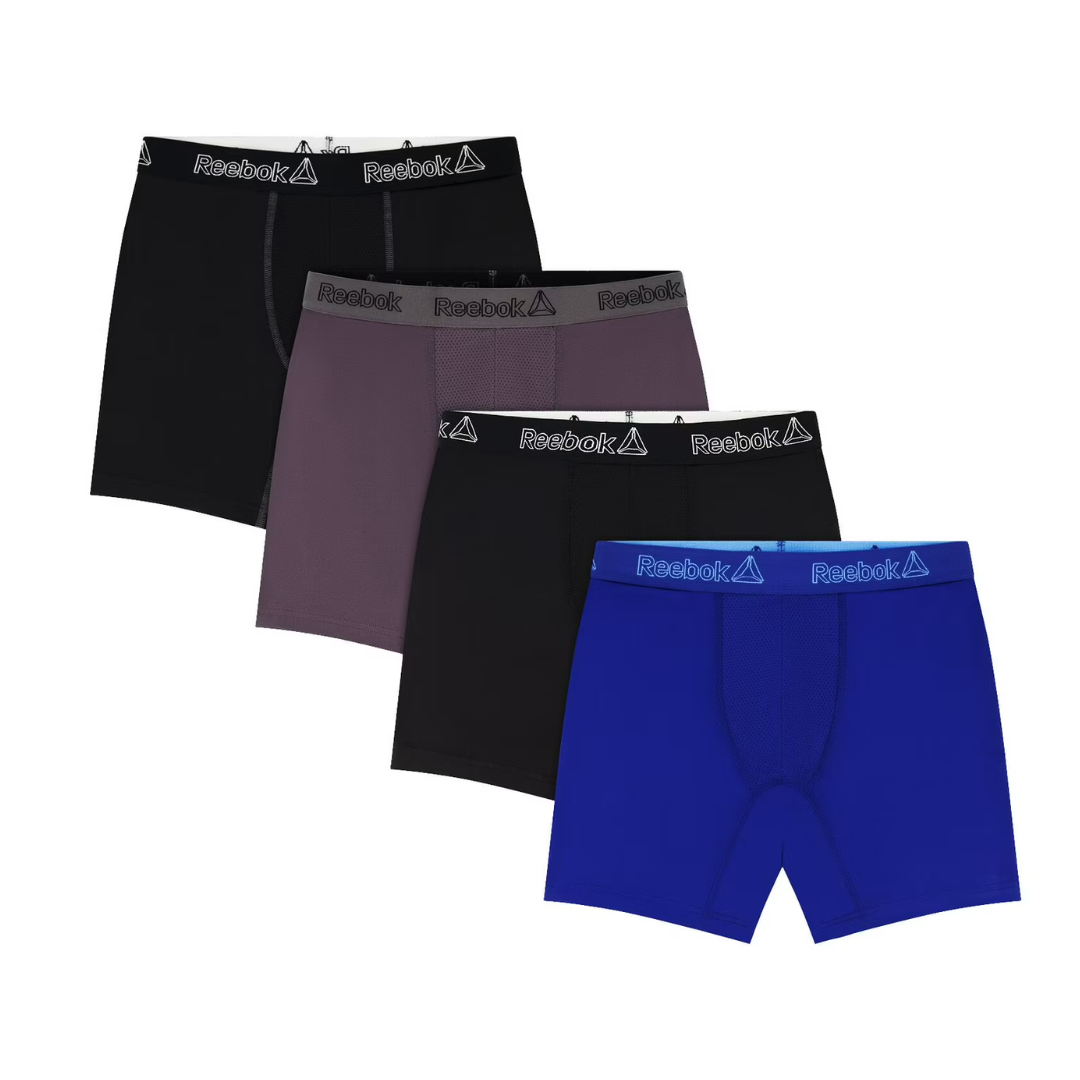 Reebok Men's Featherweight Performance Regular Leg Boxer Briefs