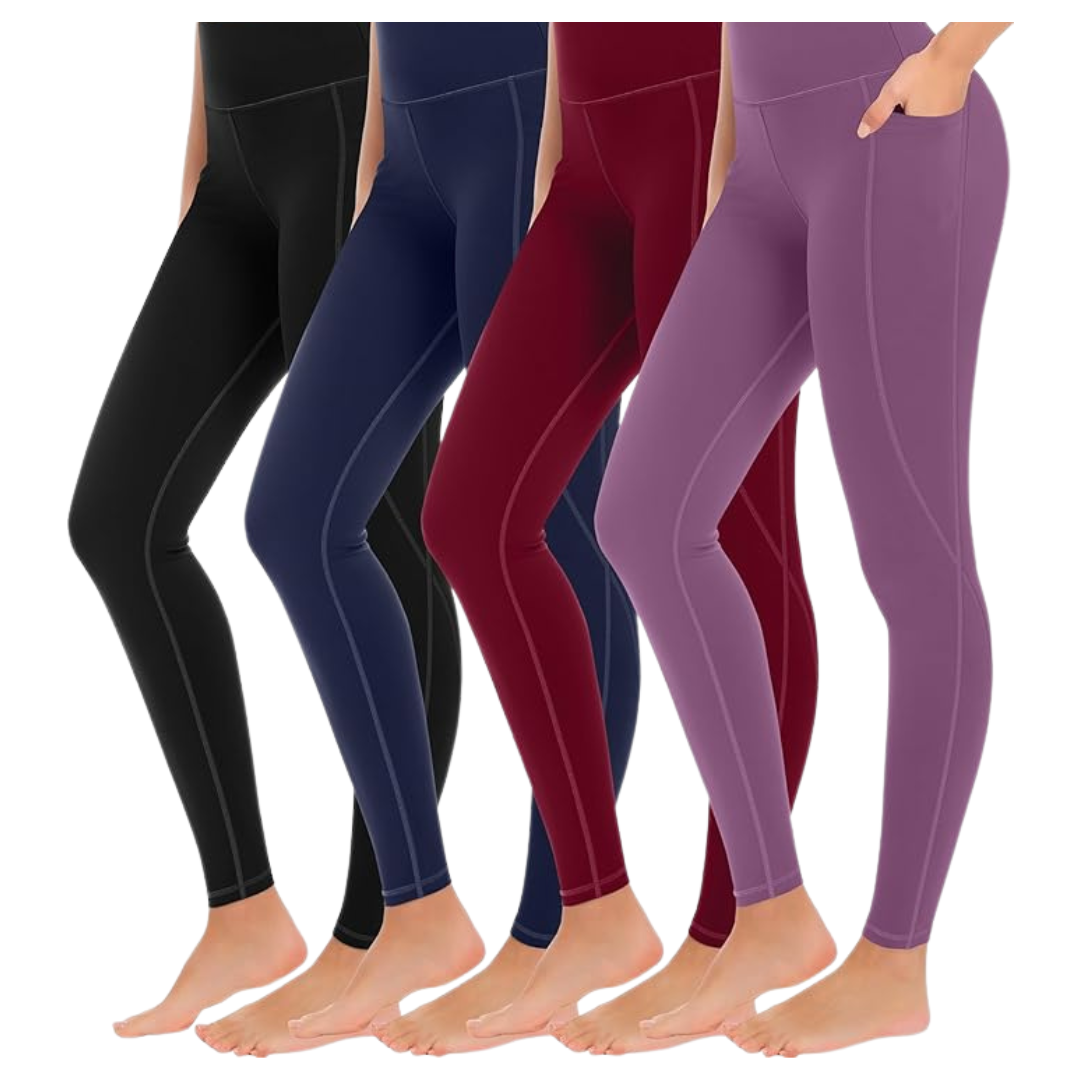 4 Pack High Waist Tummy Control Yoga Leggings
