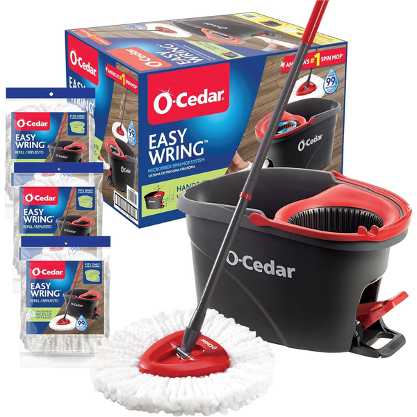 O-Cedar Easywring Microfiber Spin Mop & Bucket Floor Cleaning System