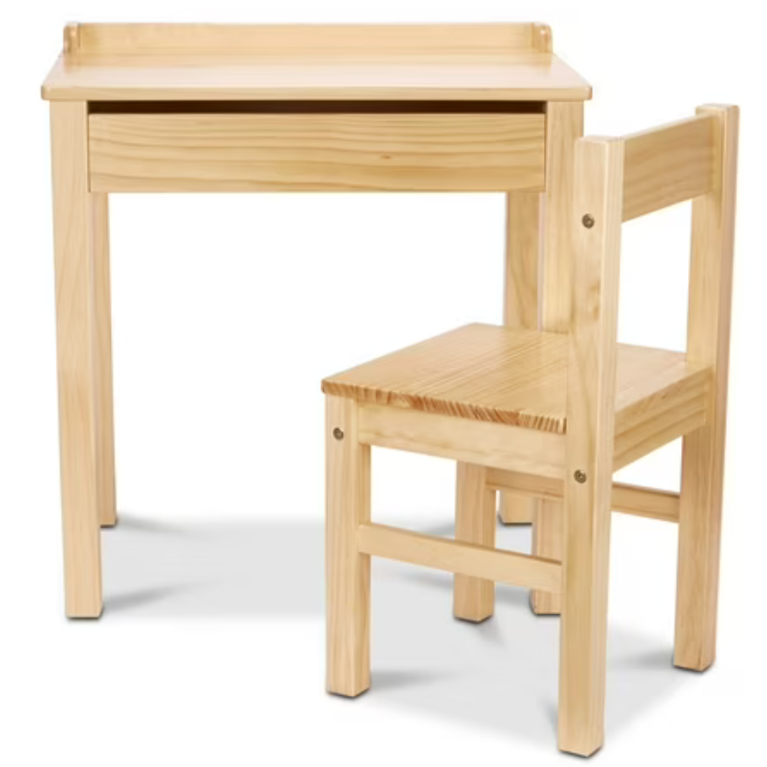 Melissa & Doug Wooden Lift-Top Desk & Chair (Blonde)