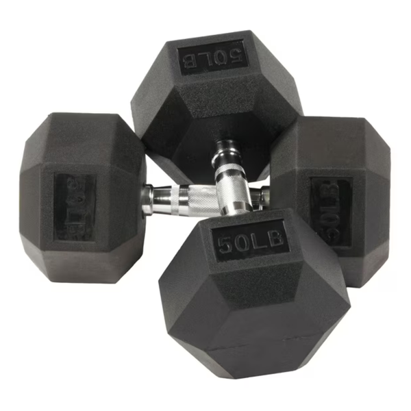 50 lbs Pair BalanceFrom Rubber Encased Hex Dumbbells