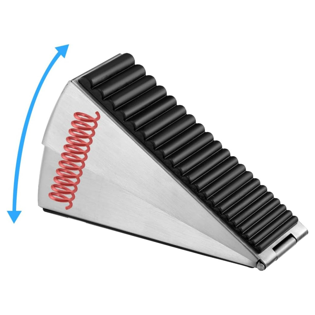 Adjustable Spring-Loaded Door Stopper Wedge 3"