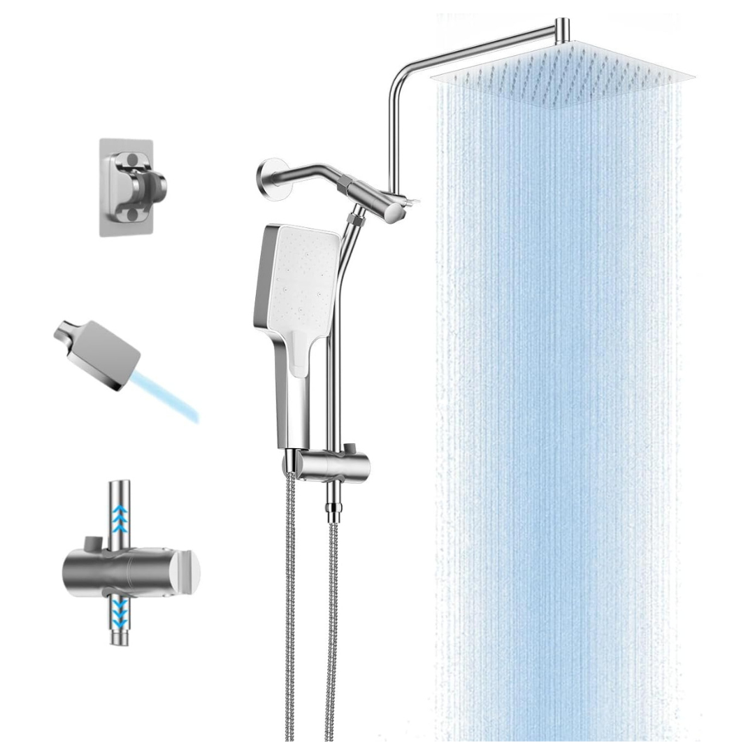 Letingoo 8" High Pressure Shower Head With Handheld Spray
