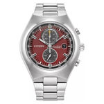 Citizen Super Titanium 43mm Chronograph Red Dial Men's Watch