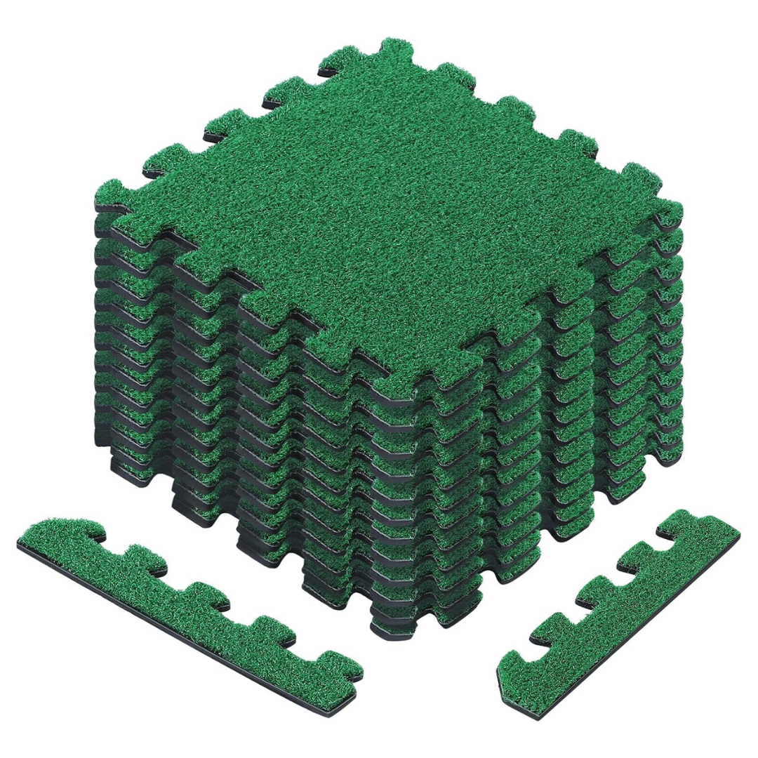 12-Pack 11" x 11" Outdoor Interlocking Artificial Grass