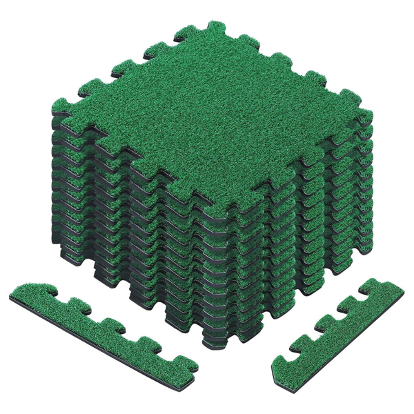 12-Pack 11" x 11" Outdoor Interlocking Artificial Grass