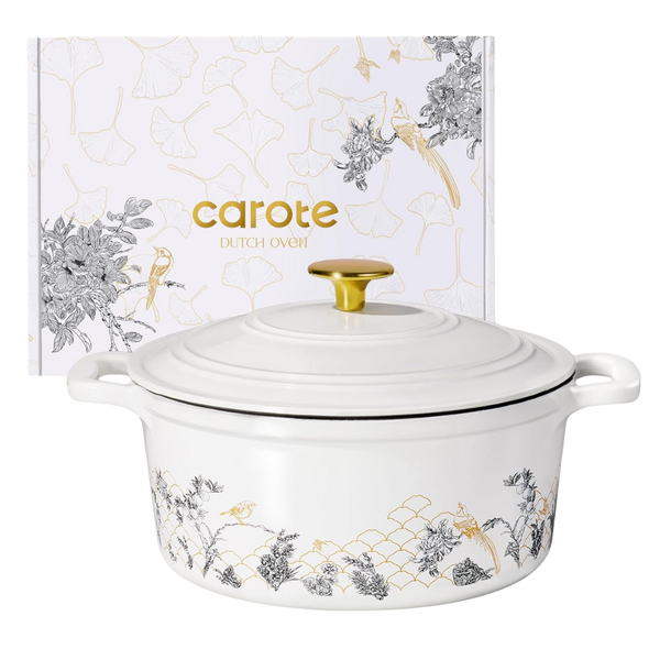 Carote 5Qt Cast Iron Dutch Oven Pot With Lid