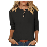 Women's 3/4 Sleeve Casual Trendy Button Henley Shirts (Various)